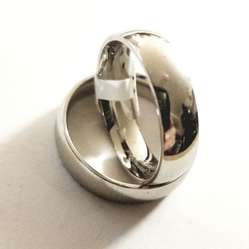 New women's Shiny 316L stainless steel silver ring size 7